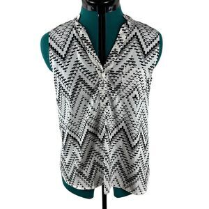 Collective Concepts Black and White Chevron Blouse